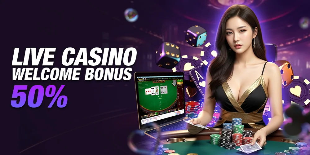 MCC888 live casino welcome bonus 50 percent